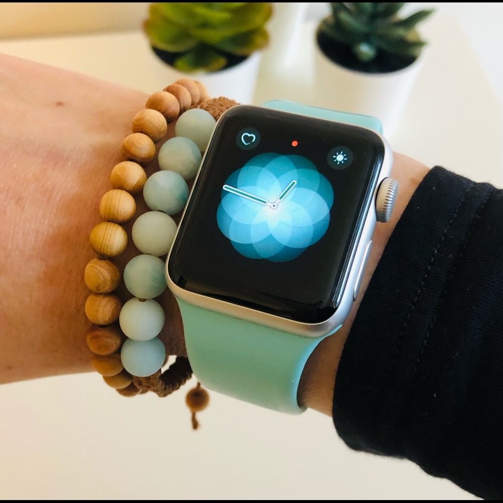 Amazonite and Cedar Bead Bracelets